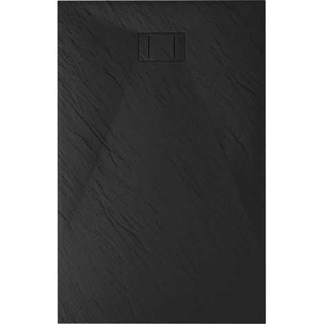 Idralite – Receveur de douche rectangulaire 80x160 cm – Anthracite effet pierre – Extraflat 2,6 cm – Installation au ras du sol ou en applique — photo 1