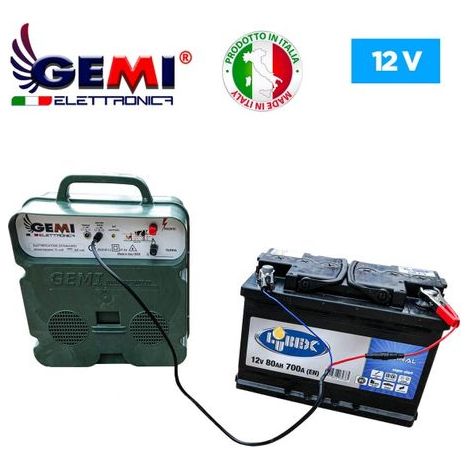 Gemi Elettronica – Électrificateur de clôture électrique 5 km – Double alimentation 12V/220V – 10000V – 6J – Pour chevaux, chiens, sangliers, vaches, porcs, poules