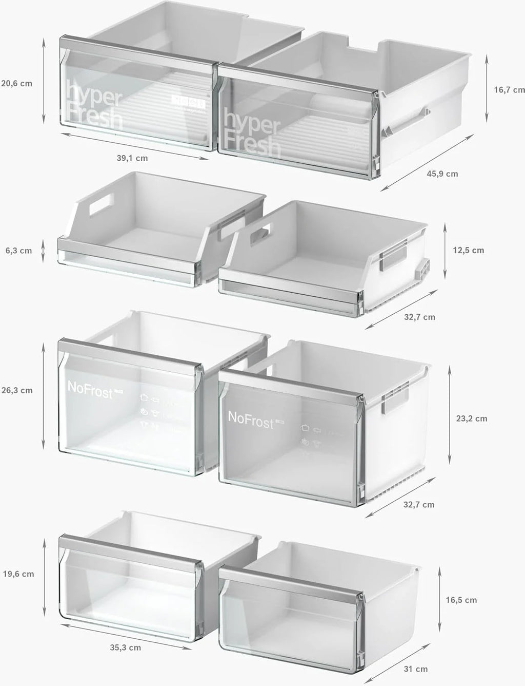 2026 SIEMENS KF96NVPEA iQ300 Multi-Door-Kühlschrank, 183 x 91 cm, 405 L Kühlen & 200 L Gefrieren, hyperFresh längere Frische