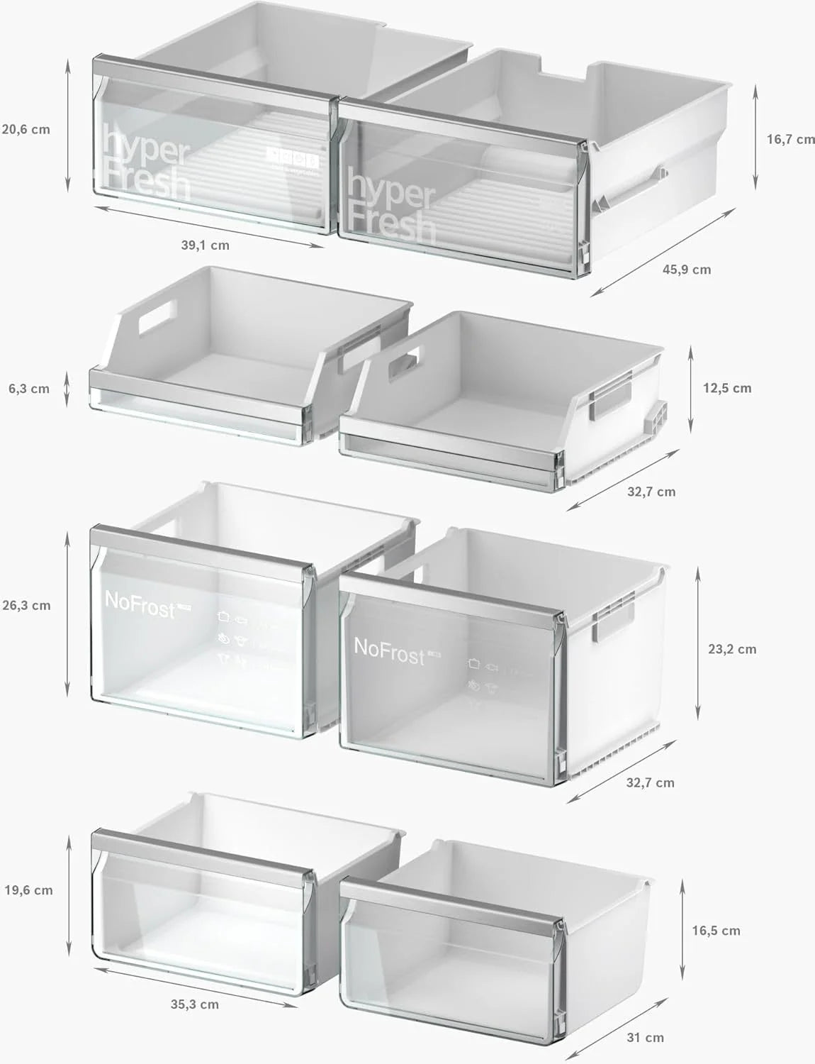 2026 SIEMENS KF96NVPEA iQ300 Multi-Door-Kühlschrank, 183 x 91 cm, 405 L Kühlen & 200 L Gefrieren, hyperFresh längere Frische