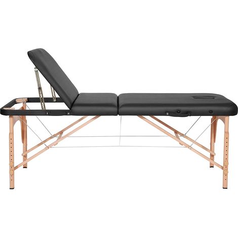 Frankystar – Table de massage professionnelle 3 zones – Cuir écologique – Cadre pliable en bois – Dossier réglable – Accoudoirs latéraux rembourrés — photo 2