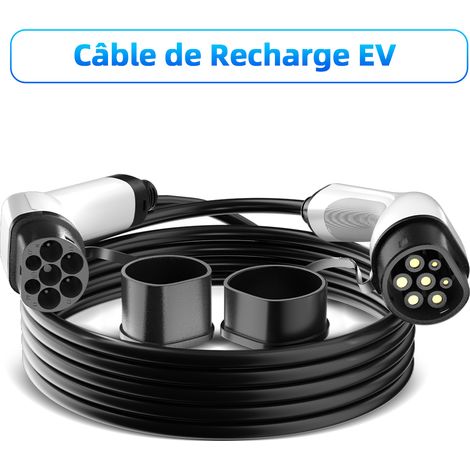 Jatrhg – Câble de recharge voiture électrique 22KW 10M 32A triphasé Type 2 à Type 2 – TPU léger – Compatible bornes publiques et véhicules hybrides — photo 2