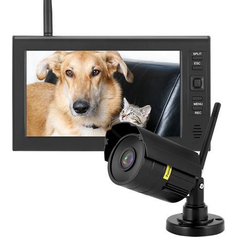 Eosnow – Système de surveillance de sécurité sans fil LCD 7 pouces – Wi-Fi 4 canaux – Vision nocturne – Enregistrement sur carte mémoire 32 Go - WIFI 4 CH — photo 1