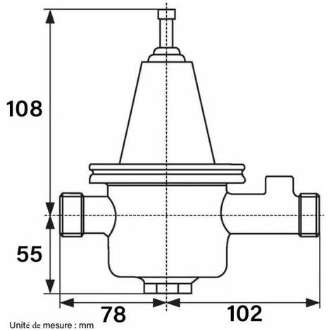 Desbordes – Réducteur de pression mâle/mâle DN 3/4" 20mm – Cuve en bronze – Pression réglable 1 à 6 bar – Débit élevé avec faible perte de charge — photo 2