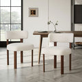 COLAMY Chaise DCW19-BE-FB-N1 - Lot 2 Chaises de salle à manger en bois massif – design épuré et chaleureux - beige — photo 1