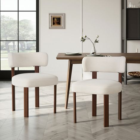 COLAMY Chaise DCW19-BE-FB-N1 - Lot 2 Chaises de salle à manger en bois massif – design épuré et chaleureux - beige — photo 1