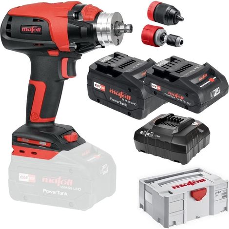 Mafell – Perceuse-visseuse à percussion sans fil 18V avec 2 batteries 18M 99 LiHD – Couple 130Nm pour perçage béton et métal – Coffret T-MAX