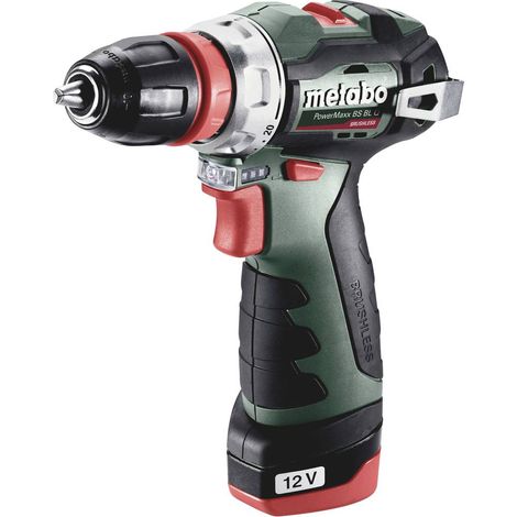 Metabo – Perceuse-visseuse sans fil 12V 2x2Ah – 601749500 – Moteur Brushless – Couple 38Nm pour perçage bois et métal – Coffret avec chargeur LC 40