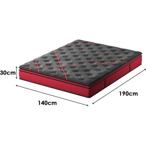 Dewinner – Matelas hybride 140 x 190 cm – Mousse à mémoire de forme – Soutien 7 zones – Respirant et évacuant l'humidité – Noyau à ressorts ensachés — photo 2