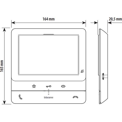 Bticino – Portier vidéo mains libres 2 fils – Écran couleur LCD 5'' – Technologie 2 fils – Commande électrique personnalisable — photo 3