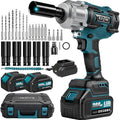 Visseuse à percussion sans fil compatible avec 18 V, 1000 N.m, visseuse à percussion sans balais avec 3600 tr/min, 2 batteries de 4,0 Ah et chargeur rapide, 5 prises à percussion pour pneus de