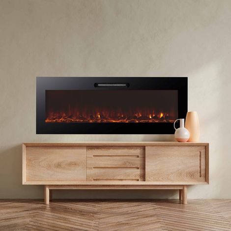 Kekai – Cheminée électrique murale encastrable 2000W – Dimensions 127x16x48 cm – Télécommande incluse – Pour surfaces jusqu'à 30 m² — photo 2