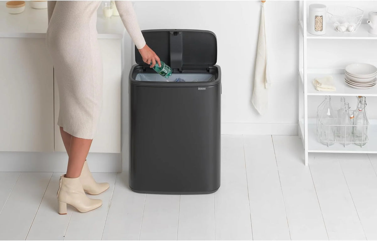 2026 Poubelle Brabantia, acier mat, anti-traces de doigts, 2 x 30 L