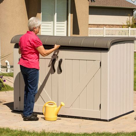 Lifetime – Coffre de rangement jardin en polyéthylène haute densité – Dimensions 191,5 x 108,9 x 131,6 cm – Capacité 2,12 m3 – 60170 — photo 4