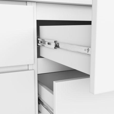 Akord – Commode enfant 120 cm – 8 tiroirs – Panneau stratifié blanc – Dimensions 120x40x99 cm – Finition mate — photo 5