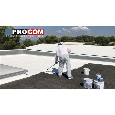 Procom – Peinture pour toiture – Résine d'étanchéité – Réparation fissures et tuiles – Résistant aux intempéries – 10 litres — photo 3