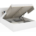 Idmarket – Lit coffre double SEASIDE 140 x 190 cm – Tête de lit – Sommier 24 lattes en bois – Coffre de rangement avec vérins de levage — photo 1