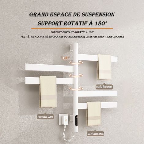 Largeight – Sèche-serviette électrique rotatif 150W – Acier inoxydable 304 – Chauffage à 360° – Économie d'énergie – IPX5 étanche — photo 2