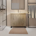 meuble de salle de bains 60 cm timber - décor chêne naturel à portes avec vasque céramique blanche — photo 1