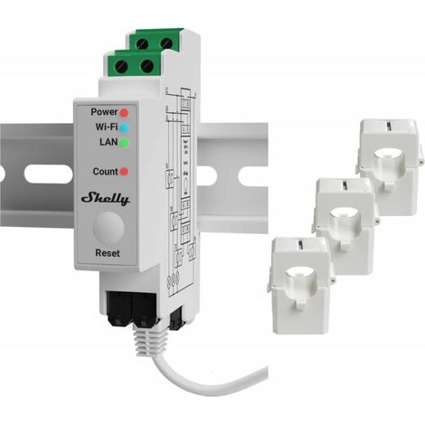 Compteur d'énergie triphasé 3X 120A – Wi-Fi, Bluetooth, MODBUS – Sur rail DIN – ALLSHELLYPRO3EM — photo 2