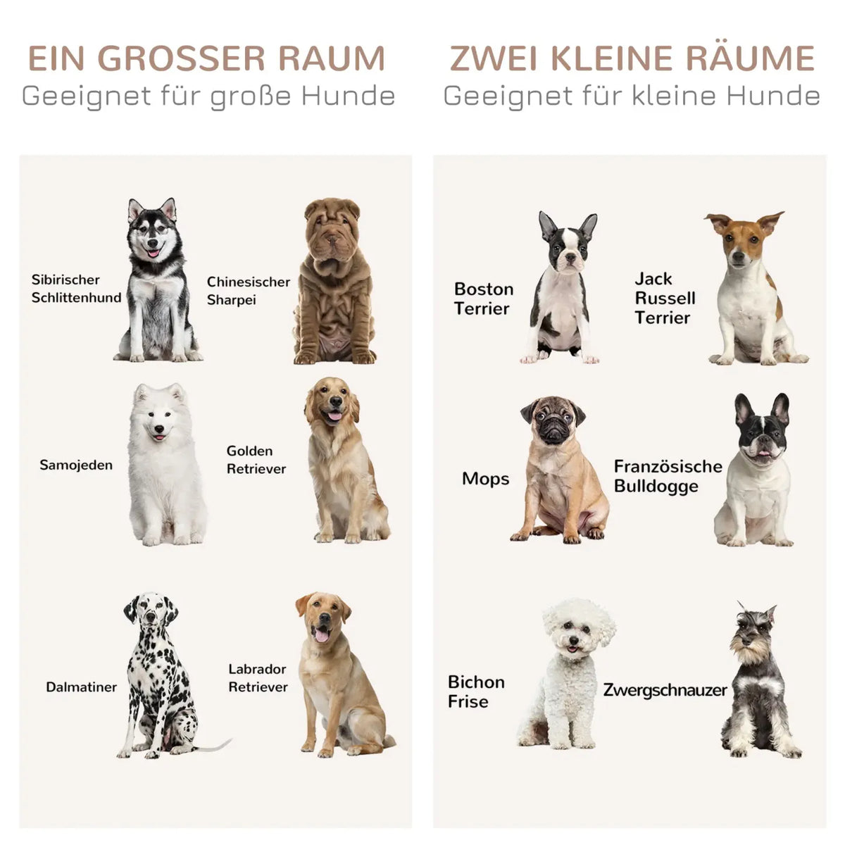 2026 PawHut Hundekäfig Beistelltisch 2-in-1 mit Trennwand verriegelbar