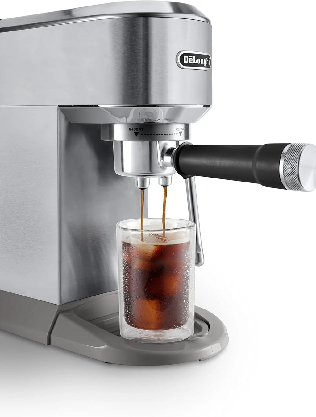 2026 De'Longhi Dedica – Cafetière à pompe en acier inoxydable pour café moulu ou individuel, expresso et cappuccino, réservoi