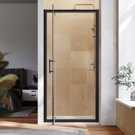 SIRHONA Porte de Douche Black Paroi de douche Pivotante Cabine de douche à une porte 80cm — photo 2