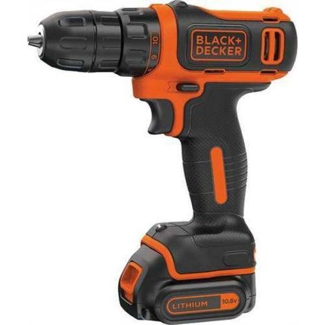 BLACK+DECKER Perceuse À Percussion Sans Fil 18 V - BDCHD18S1KA-QW - 1,5 Ah - 104 Accessoires - Boîte À Outils