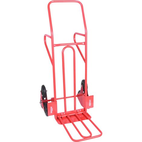 Ks Tools – Diable spécial escalier 250 kg – Construction en acier soudé – Bavette rabattable – Roues pleines pour marches – Hauteur 1285 mm — photo 5