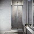 SONNI Porte de douche reglable en largeur Verre trempé Cabine de douche Porte pliante Largeur 100cm Hauteur 185cm — photo 1