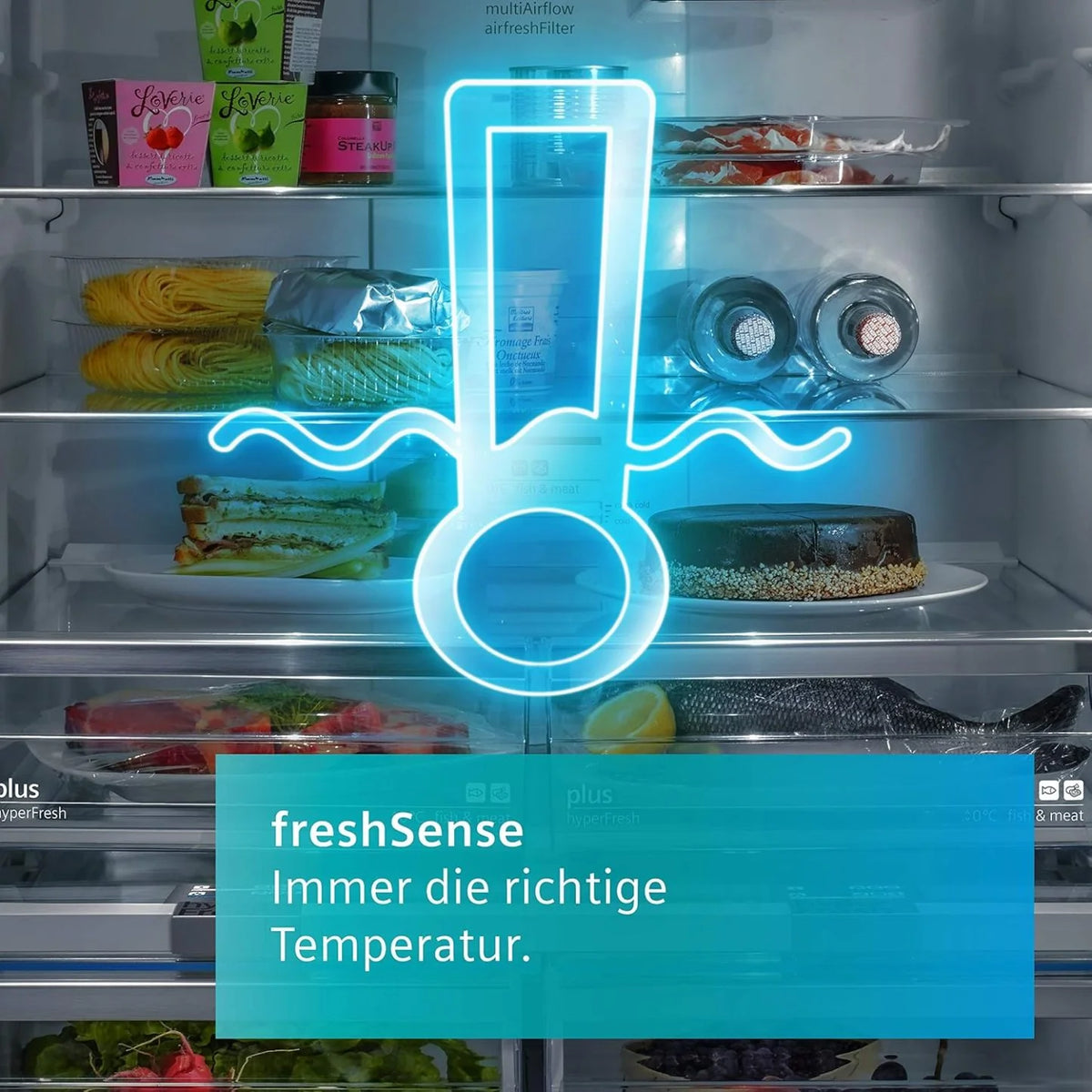 2026 SIEMENS KF96NVPEA iQ300 Multi-Door-Kühlschrank, 183 x 91 cm, 405 L Kühlen & 200 L Gefrieren, hyperFresh längere Frische