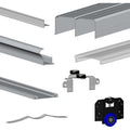 Slid'Up By Mantion – Kit coulissant SLID'UP 280 aluminium anodisé argent pour 2 portes de placard 18 mm – rail 2 m – charge max 50 kg – montage au sol — photo 1