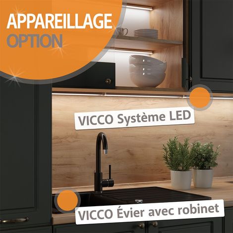 Cuisine R-Line, Chêne doré/anthracite, 350 cm avec armoire haute, sans plan de travail, Vicco — photo 4