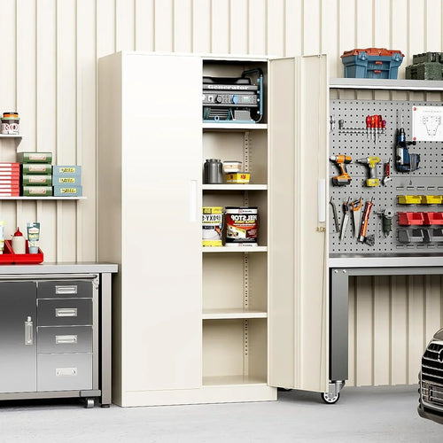 2026 71 inch Garage Storage Cabinet Shelving Kitchen Pantry Locker with Adjustable Shelves for Office, Garage, Home, Pantry(G