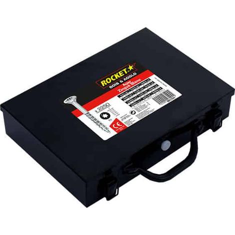 Rocket – Mallette de 2250 vis à bois tête fraisée Torx zinguées – Ø 3,5 x 16 = 400 pièces, Ø 4,5 x 45/30 = 130 pièces – Vissage rapide, anti-fendage — photo 1
