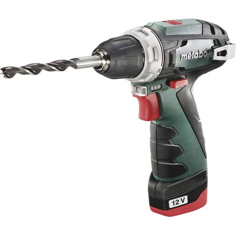 Metabo – Perceuse-visseuse sans fil 12V avec 2 batteries 2.0Ah – Moteur Brushless – Couple max 34Nm – Pour perçage acier 10mm et bois tendre 18mm