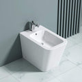 Doporro – Bidet sur pied en céramique blanc 36x55x41cm – Revêtement nano pour entretien facile – Conception sans rebords pour nettoyage rapide - ren112 — photo 1