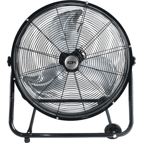 EDM – Ventilateur sur pied industriel 120W – Puissance sonore 50dB – Hauteur réglable 1,5m – 3 vitesses – Mobile avec roulettes – Noir — photo 4