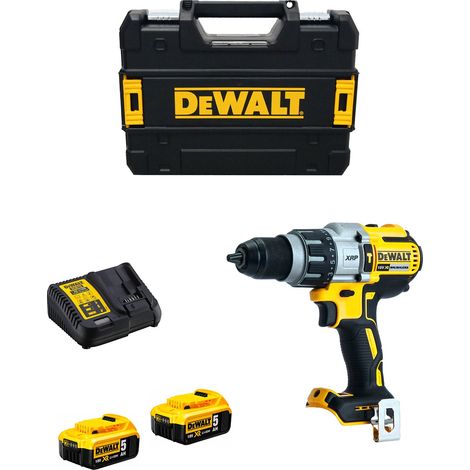 Dewalt – Perceuse à percussion Brushless 18V – 2 batteries Li-Ion 5Ah – Couple 70Nm – Mandrin auto-serrant 13mm – Coffret Tstak — photo 1