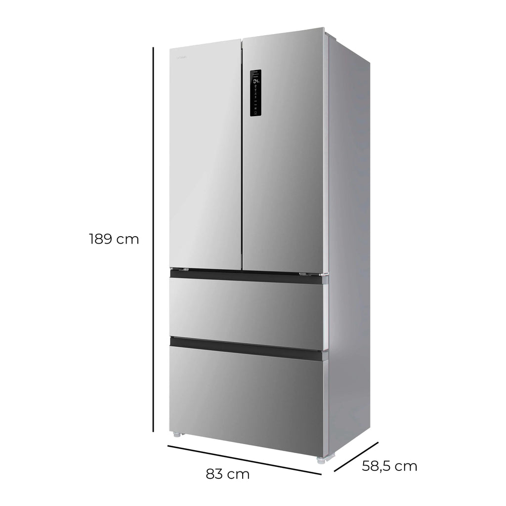 2026 Cecotec Réfrigérateur Porte Française de 4 Portes Semi-Intégrable 458L Total No Frost Bolero CoolMarket F2D 458 SBI Inox