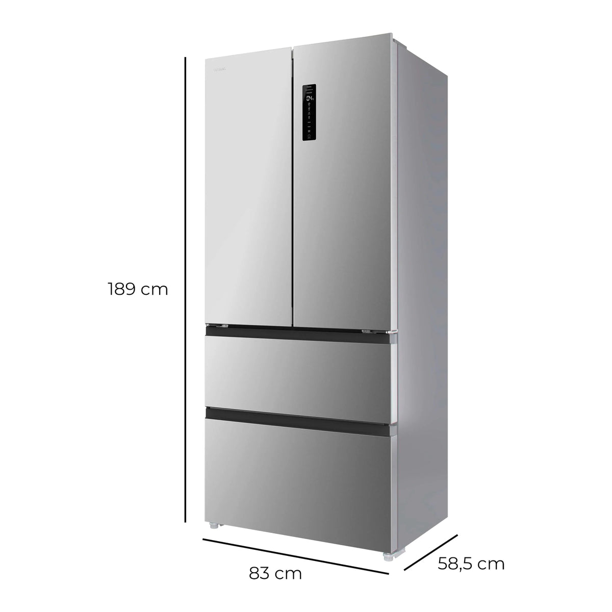 2026 Cecotec Réfrigérateur Porte Française de 4 Portes Semi-Intégrable 458L Total No Frost Bolero CoolMarket F2D 458 SBI Inox