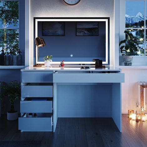 Coiffeuse Sherry, Blanc, 120 cm avec éclairage LED, Vicco — photo 4