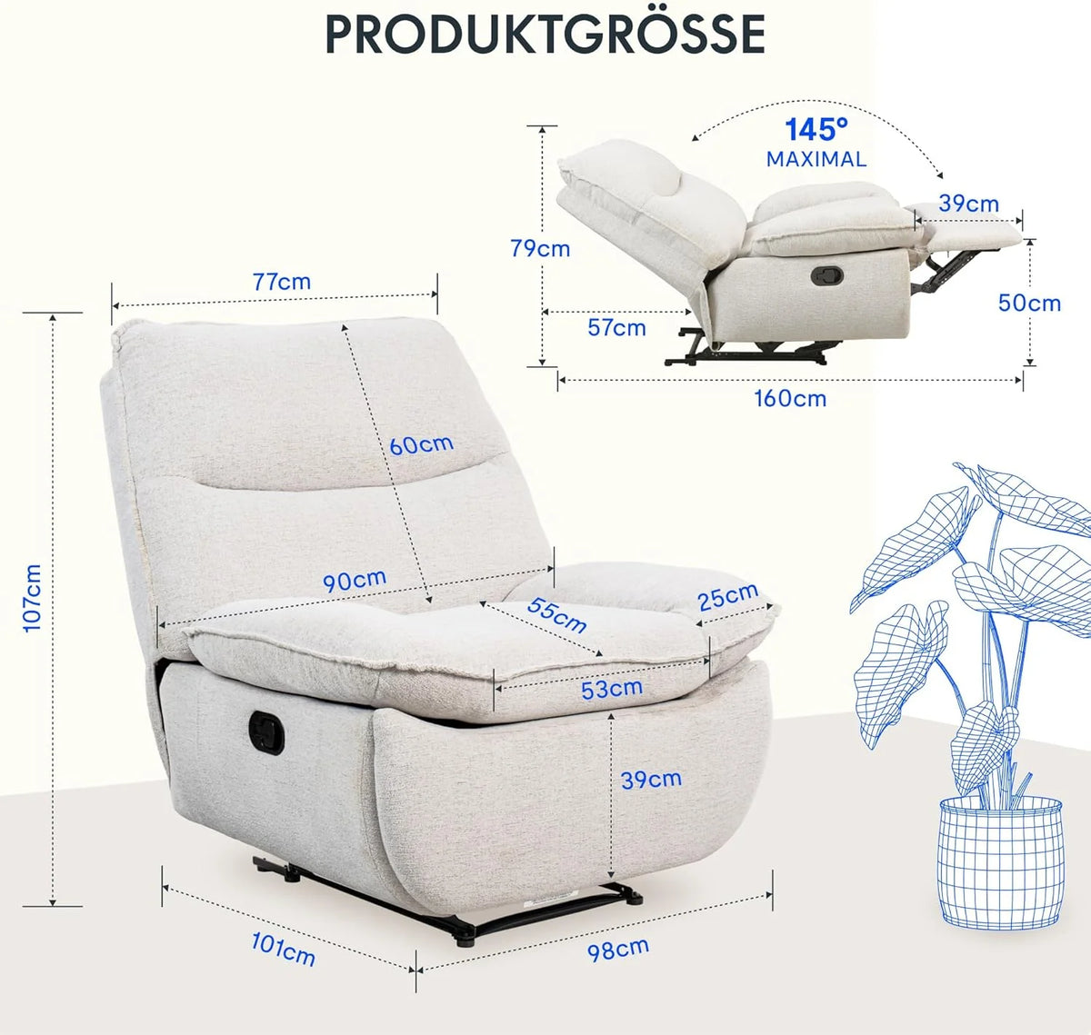2026 Fauteuil inclinable FLEXISPOT XC6, canapé pivotant à bascule, fauteuil TV avec dossier réglable, fauteuil inclinable pou