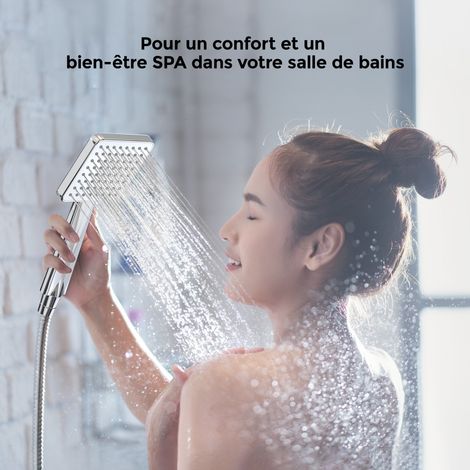 Heilmetz – Colonne de douche thermostatique avec tête pluie 30 × 30 cm – Sécurité 38 °C – Hauteur réglable 80–118 cm – Raccord G1/2 en laiton — photo 5