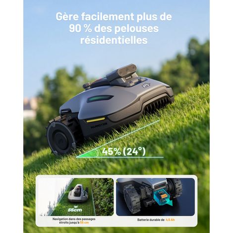 MAMMOTION YUKA Mini 2 800 Robot Tondeuse sans Fil Périmétrique, jusqu'à 800m², AI Traitement d’Image à Trois Caméras, Auto Cartographie Multi-Zones, DropMow — photo 5