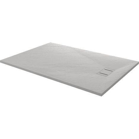 Idralite – Receveur de douche à encastrer blanc effet pierre 90x120 cm – Extraflat 2,6 cm – Acrylique et résine polyester – Installation ras du sol — photo 3