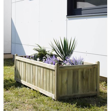 Bac à fleurs rectangulaire en bois Vendôme - 140 x 70 x 50 cm — photo 2