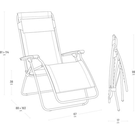 Fauteuil Relax Transat Jardin - Chaise Longue Zéro Gravité - Rclip - Batyline® Iso - Vert Chlorophylle - Lafuma Mobilier — photo 3