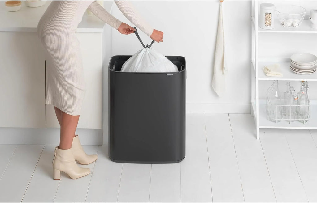 2026 Poubelle Brabantia, acier mat, anti-traces de doigts, 2 x 30 L
