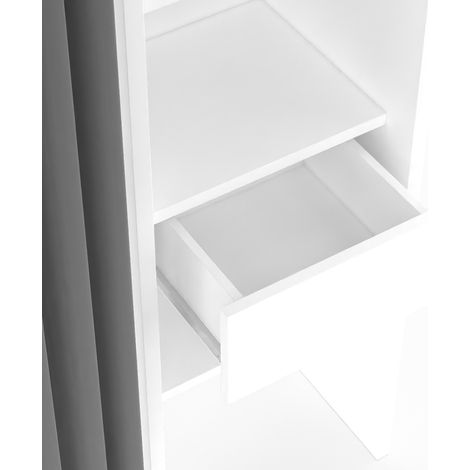 Idmarket – Dressing modulable extensible 120/180 cm – Largeur 50 cm – Hauteur 180 cm – 8 étagères réglables – Double penderie avec rideau gris — photo 5